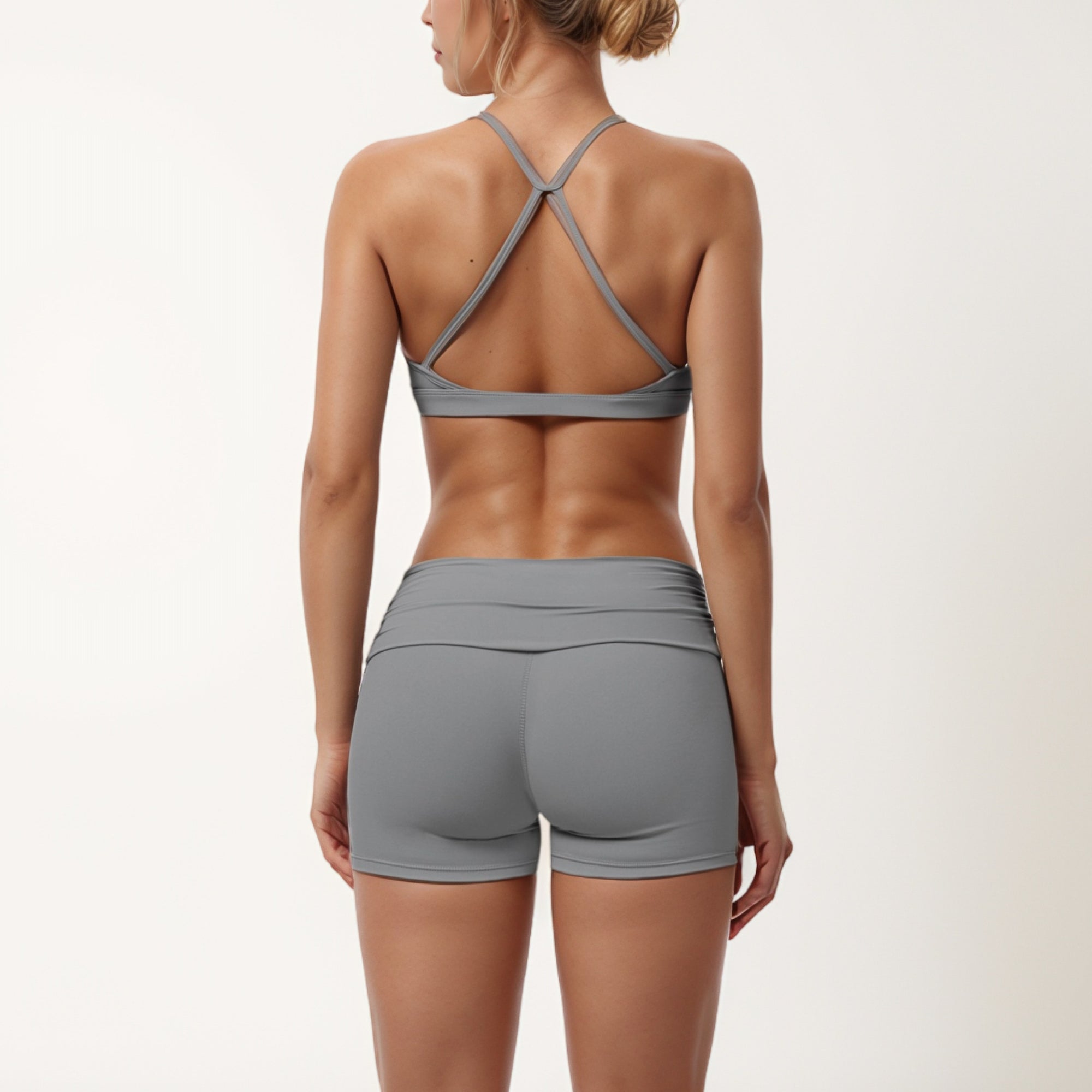 Anna-Kaci Women's Strappy Active Sports Bra with Scoop Neckline Thin Back Straps and Stretch Compression Fabric for Light Support
