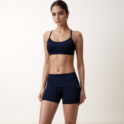 Anna-Kaci Women's Strappy Active Sports Bra with Scoop Neckline Thin Back Straps and Stretch Compression Fabric for Light Support