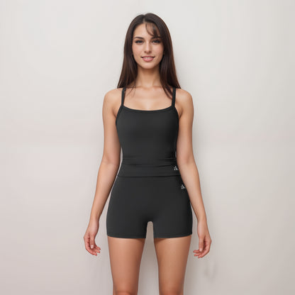 Anna-Kaci Active Women's Square Neck Cami Sports Tank Top with Double Shoulder Straps and Stretch Fitted Design