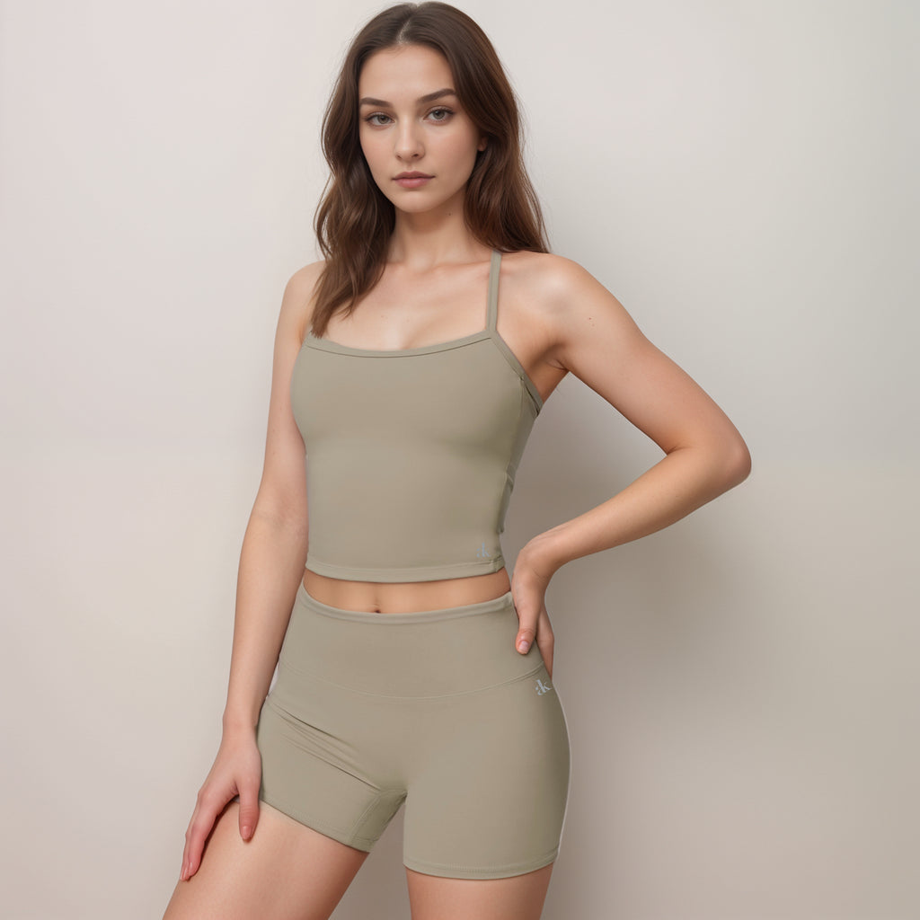 Anna-Kaci Active Women's Square Neck Cami Sports Tank Top with Double Shoulder Straps and Stretch Fitted Design