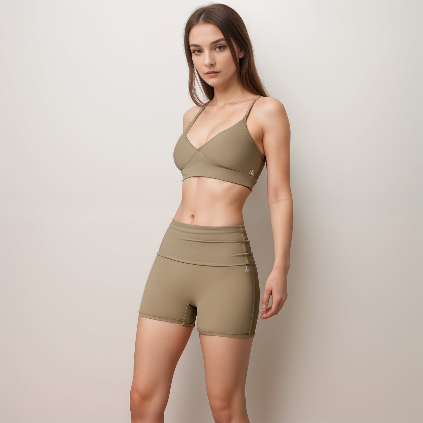 Anna-Kaci Active Women's V-Neck Bralette Sports Bra with Thin Adjustable Straps and Seam Detail for Light Support