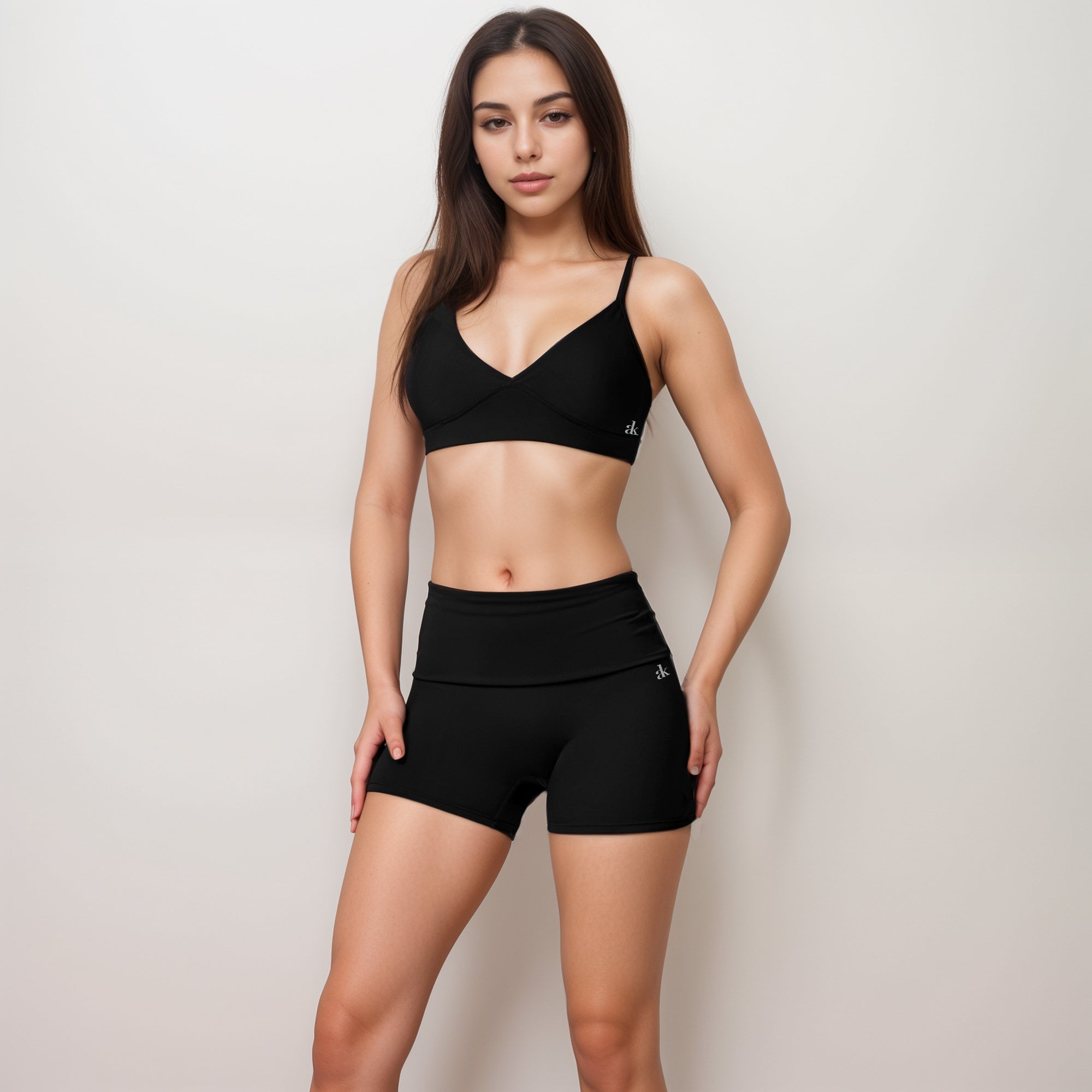 Anna-Kaci Active Women's V-Neck Bralette Sports Bra with Thin Adjustable Straps and Seam Detail for Light Support