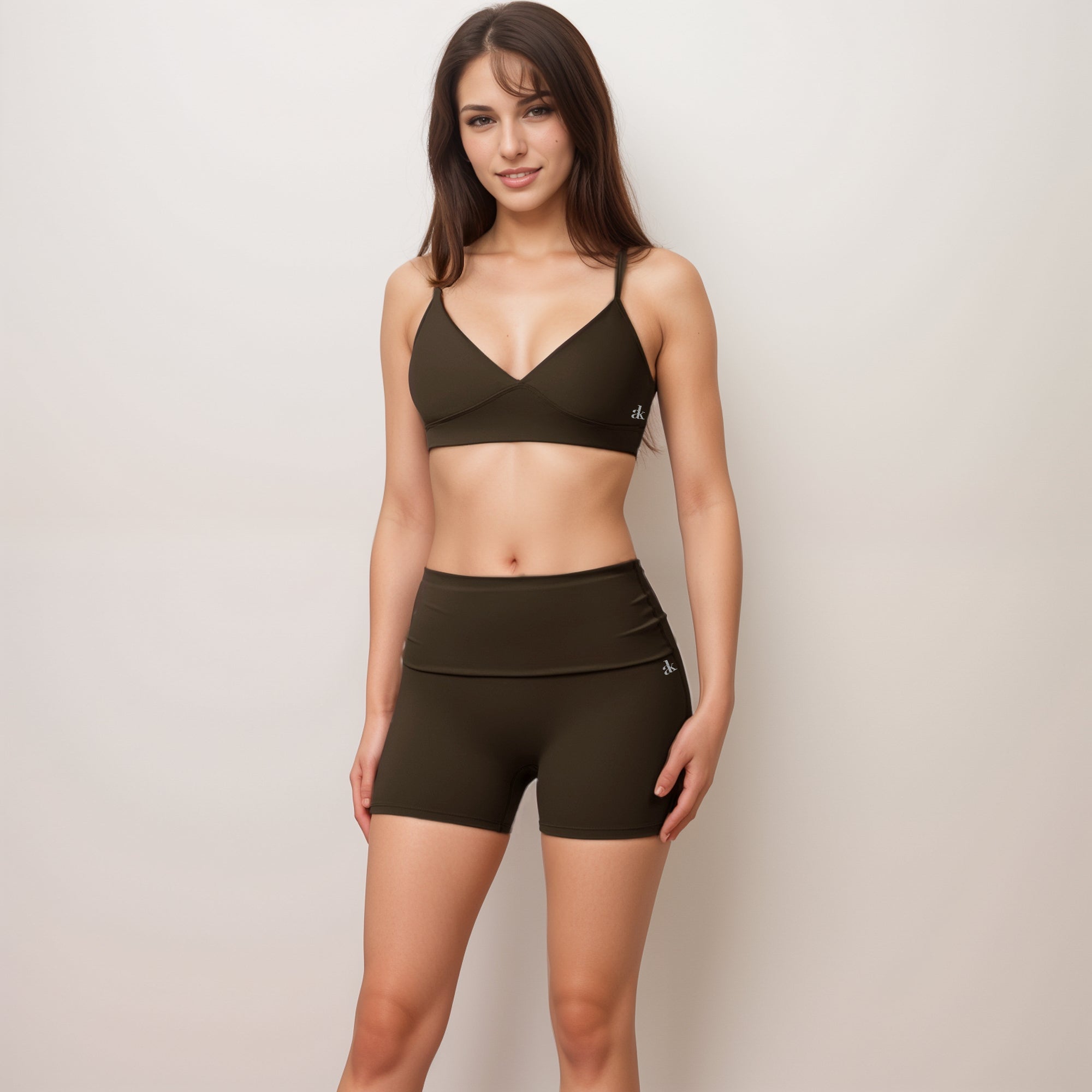 Anna-Kaci Active Women's V-Neck Bralette Sports Bra with Thin Adjustable Straps and Seam Detail for Light Support