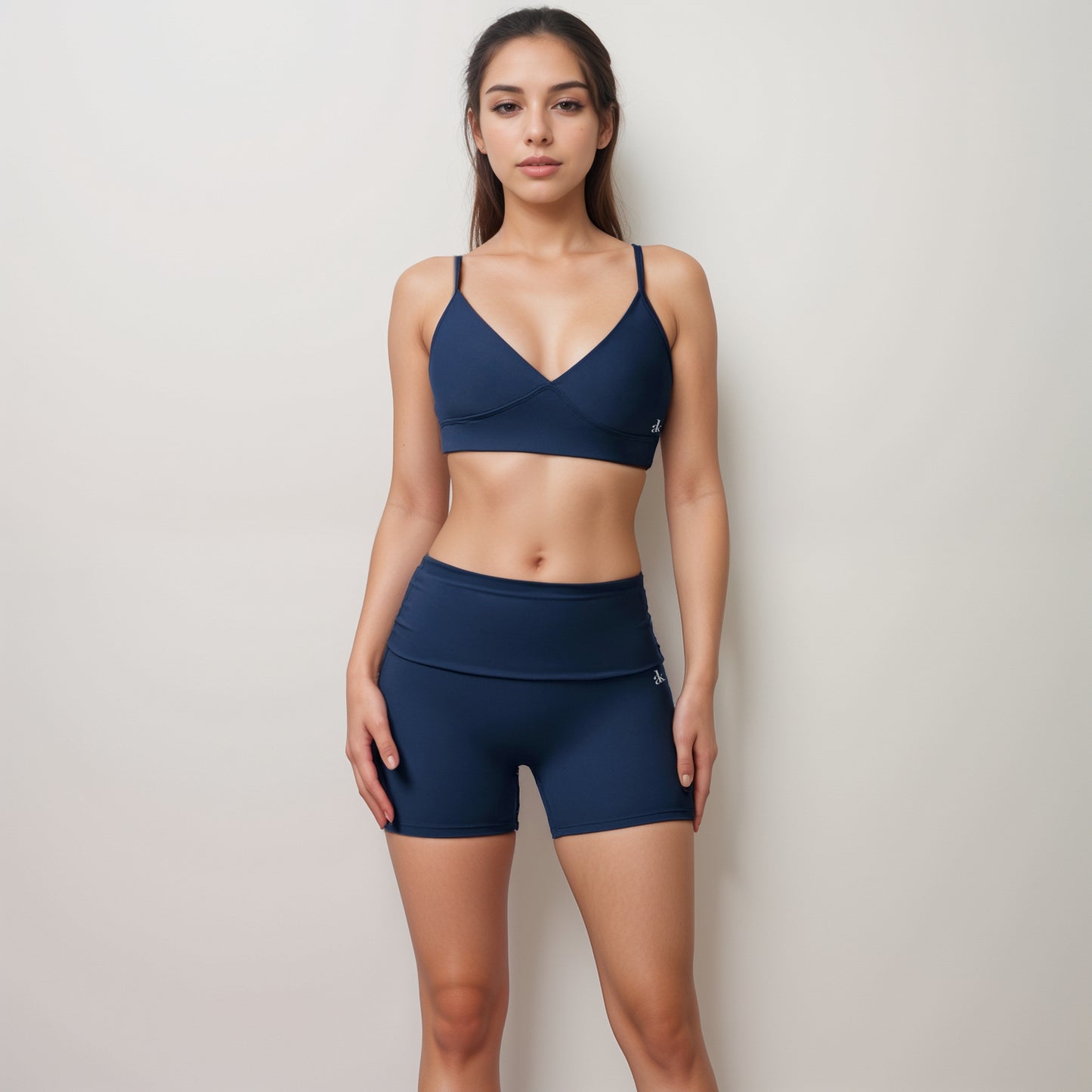 Anna-Kaci Active Women's V-Neck Bralette Sports Bra with Thin Adjustable Straps and Seam Detail for Light Support
