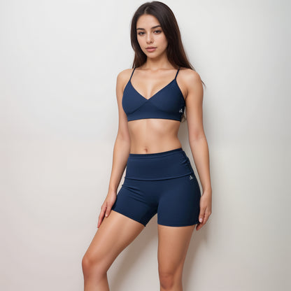 Anna-Kaci Active Women's V-Neck Bralette Sports Bra with Thin Adjustable Straps and Seam Detail for Light Support