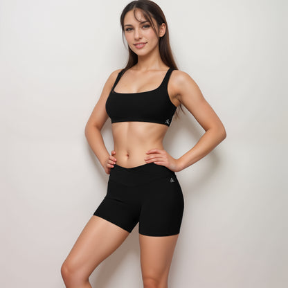 Anna-Kaci Women's High Waist V-Cut Active Shorts with Seamless Stretch Compression Fit and Contoured Flattering Silhouette