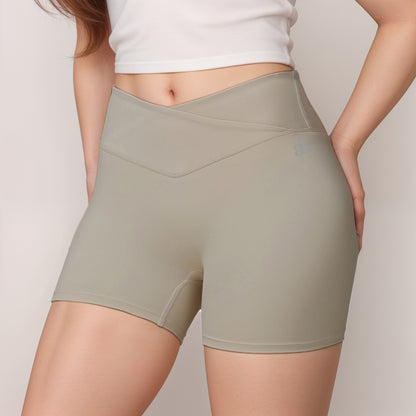 Anna-Kaci Women's High Waist V-Cut Active Shorts with Seamless Stretch Compression Fit and Contoured Flattering Silhouette