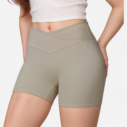 Anna-Kaci Women's High Waist V-Cut Active Shorts with Seamless Stretch Compression Fit and Contoured Flattering Silhouette