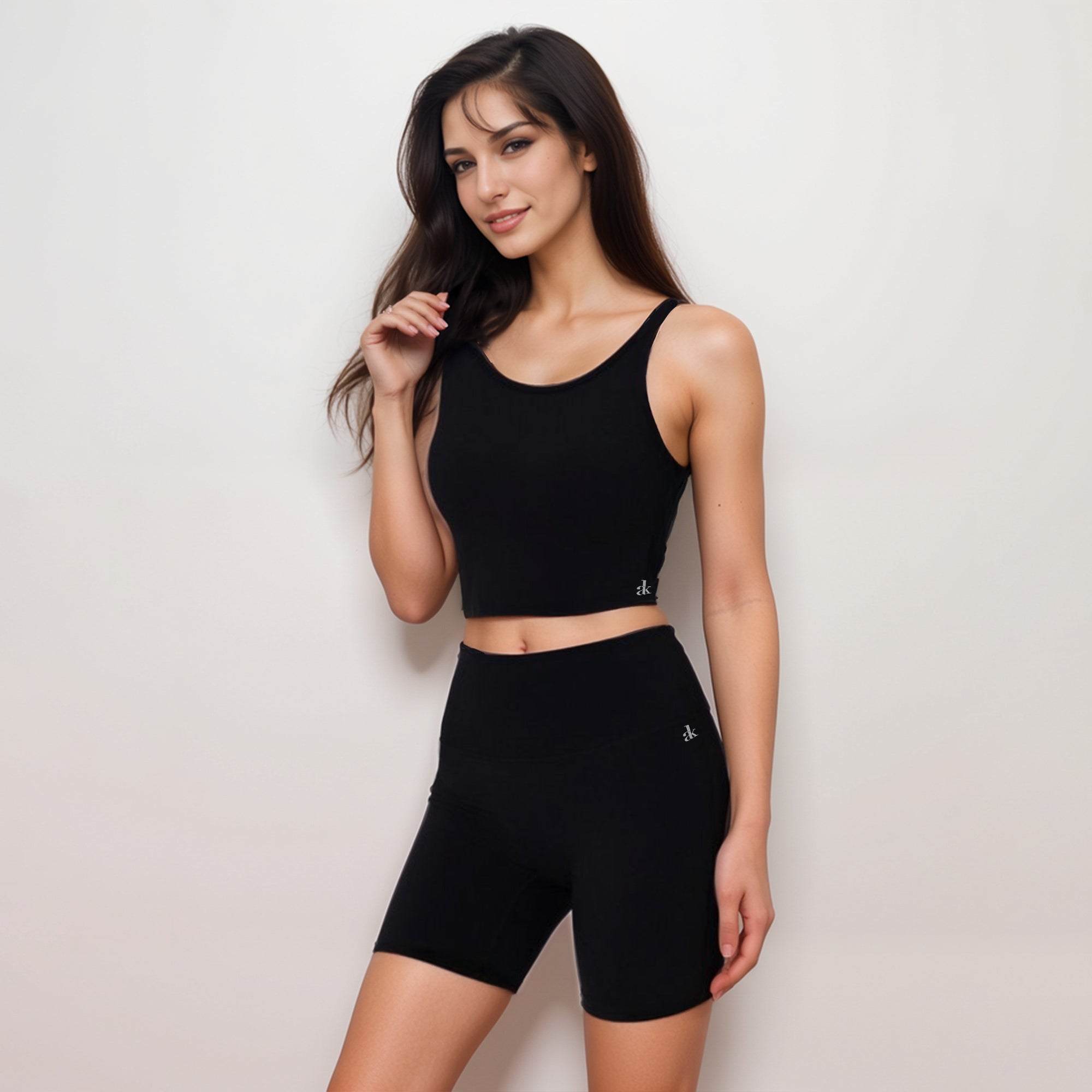 Anna-Kaci Active Women's Scoop Neck Cropped Activewear Tank Top with Wide Straps and Clean Hem Detail