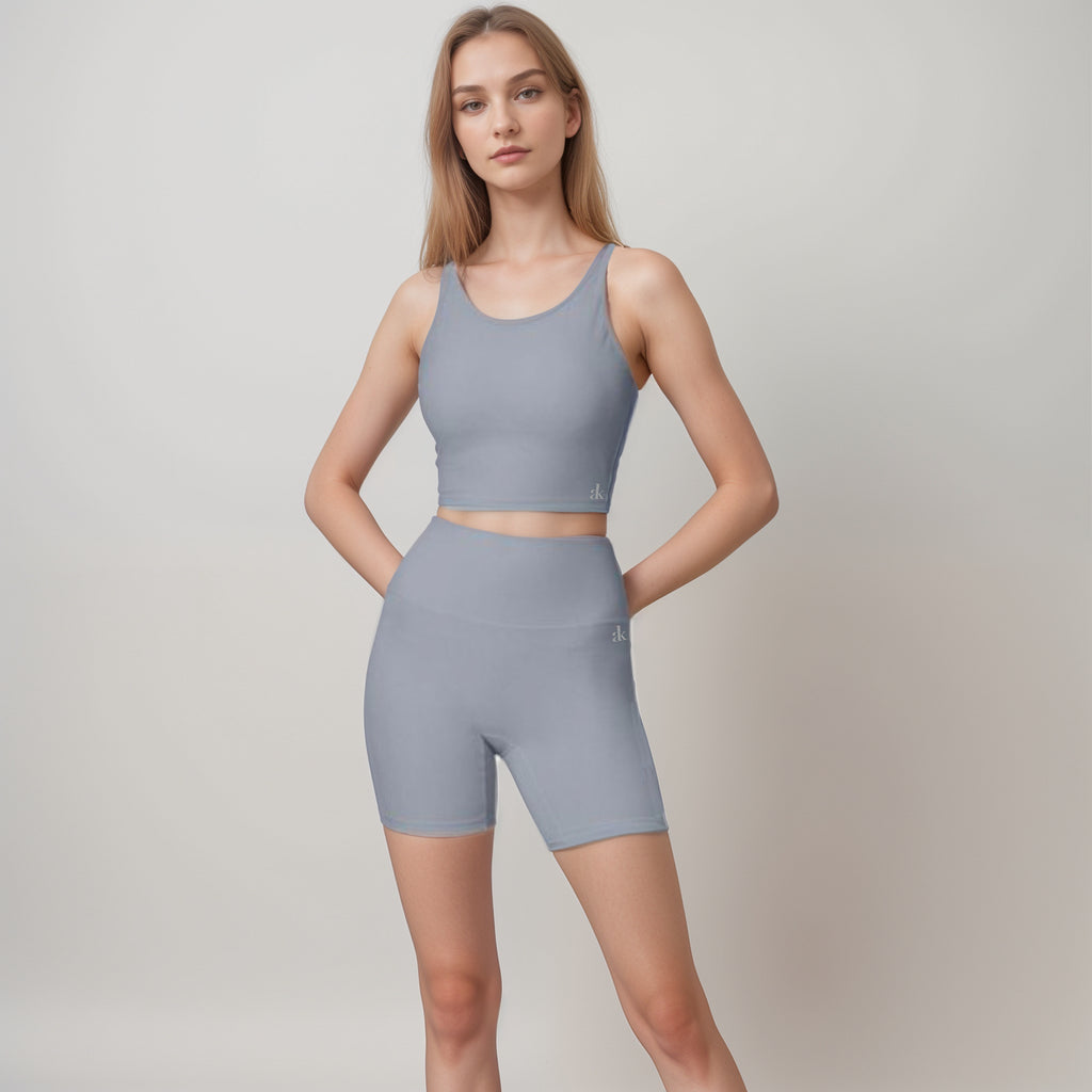 Anna-Kaci Active Women's Scoop Neck Cropped Activewear Tank Top with Wide Straps and Clean Hem Detail