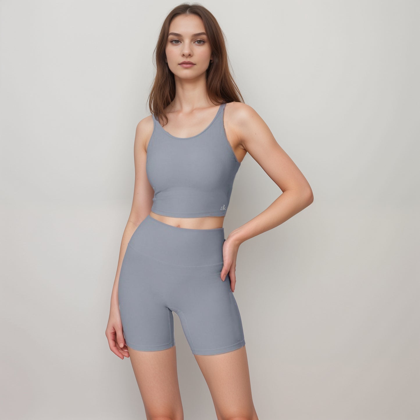 Anna-Kaci Active Women's Scoop Neck Cropped Activewear Tank Top with Wide Straps and Clean Hem Detail