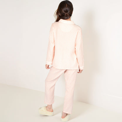 Anna-Kaci Women's Gingham Long Sleeve Pajama Set with Colorful Buttons Chest Pocket and Relaxed Fit Straight Pants