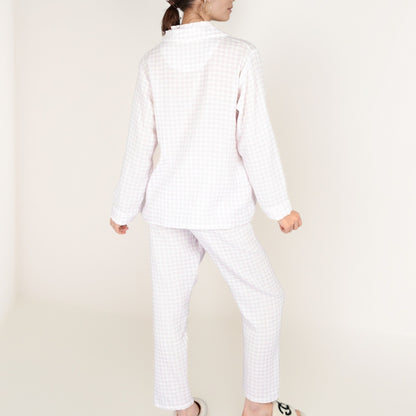 Anna-Kaci Women's Gingham Long Sleeve Pajama Set with Colorful Buttons Chest Pocket and Relaxed Fit Straight Pants