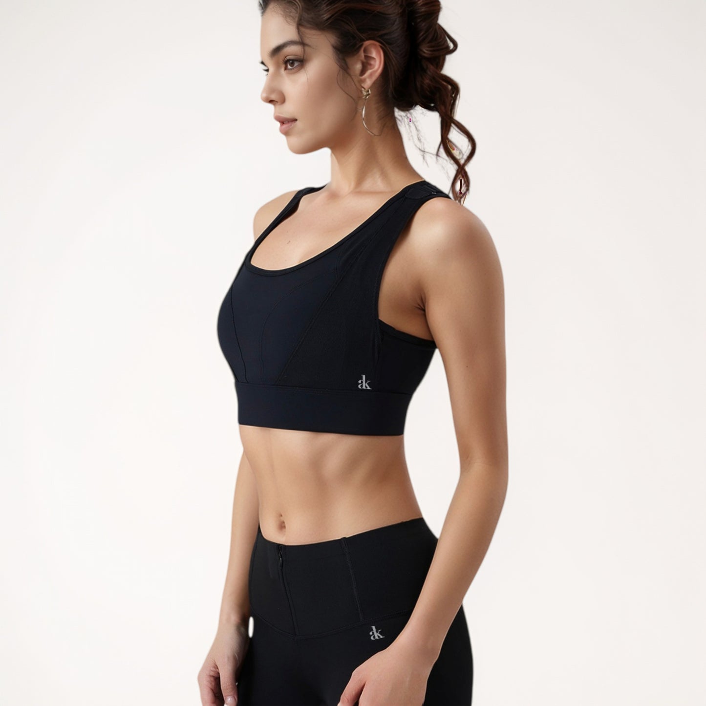 Anna-Kaci Women's High Support Athletic Sports Bra with Scoop Neck and Wide Adjustable Straps