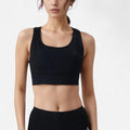 Anna-Kaci Women's High Support Athletic Sports Bra with Scoop Neck and Wide Adjustable Straps