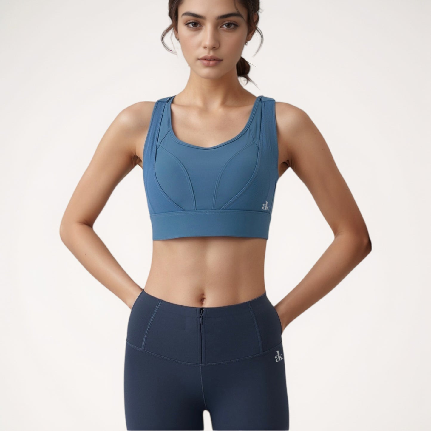 Anna-Kaci Women's High Support Athletic Sports Bra with Scoop Neck and Wide Adjustable Straps