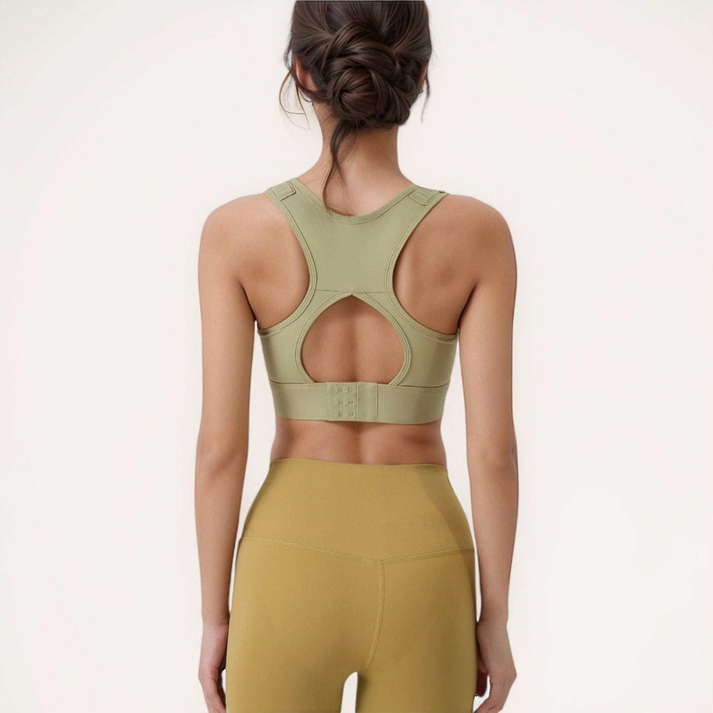 Anna-Kaci Women's High Support Athletic Sports Bra with Scoop Neck and Wide Adjustable Straps