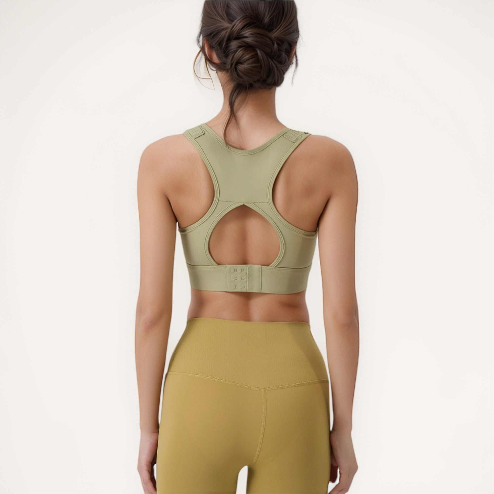 Anna-Kaci Women's High Support Athletic Sports Bra with Scoop Neck and Wide Adjustable Straps