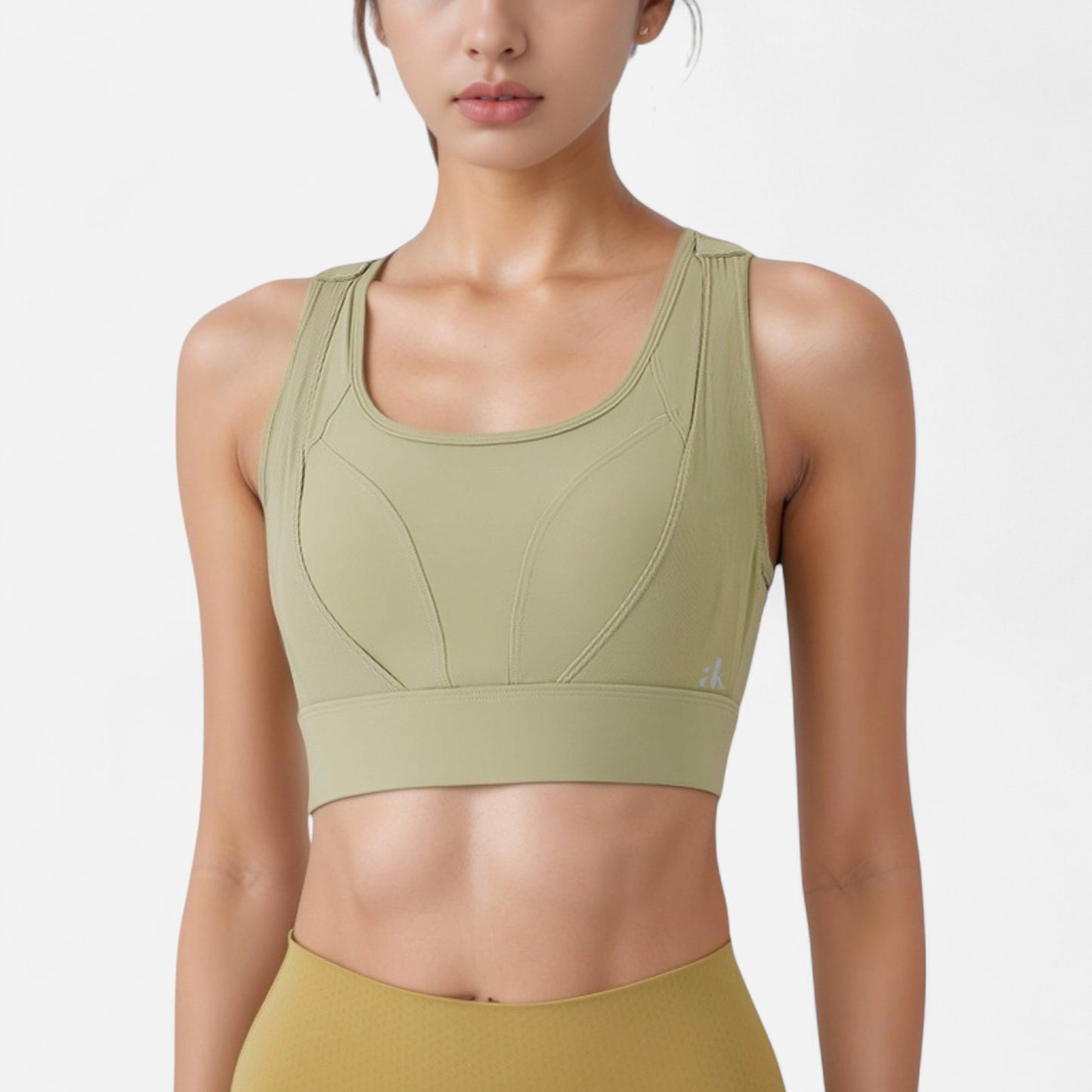 Anna-Kaci Women's High Support Athletic Sports Bra with Scoop Neck and Wide Adjustable Straps