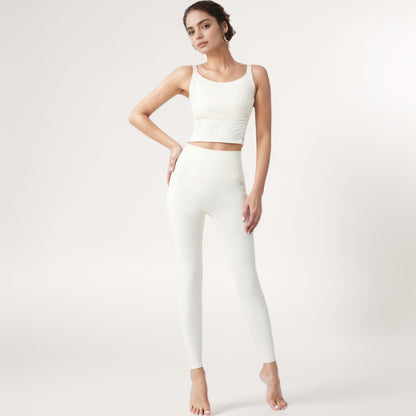 Anna-Kaci Women's Square Neck Cropped Sports Tank Top with Wide Shoulder Straps and Smooth Seamless Finish