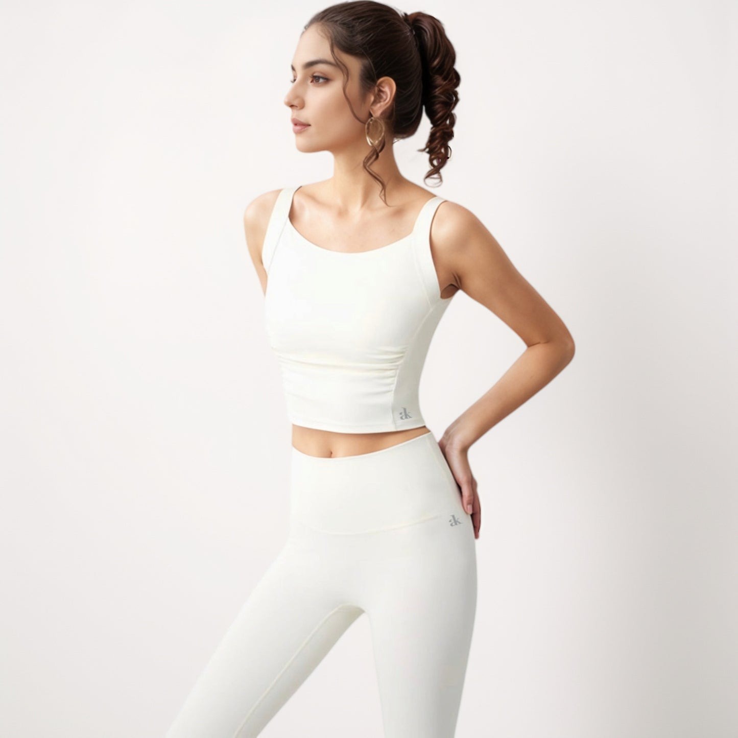 Anna-Kaci Women's Square Neck Cropped Sports Tank Top with Wide Shoulder Straps and Smooth Seamless Finish