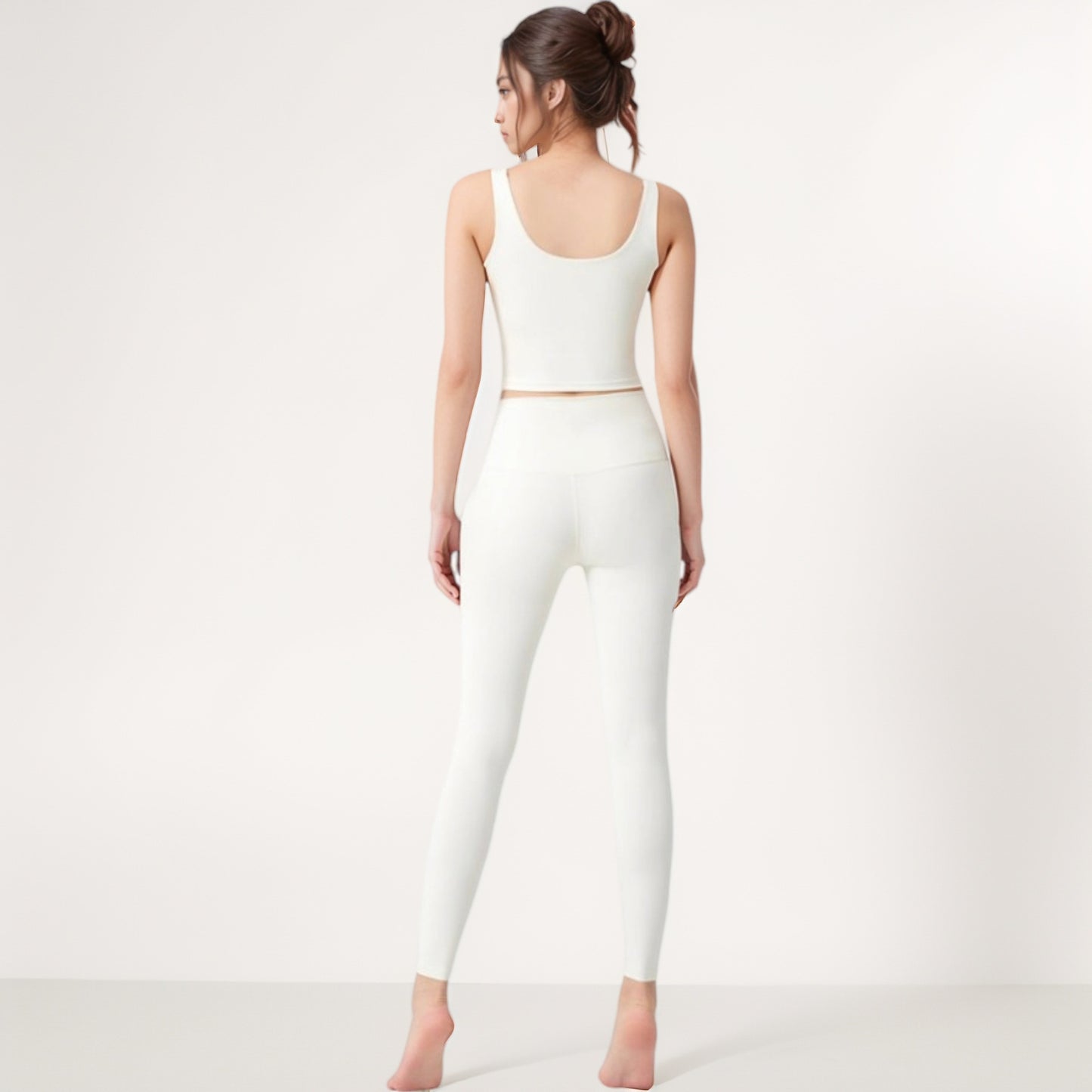 Anna-Kaci Women's Square Neck Cropped Sports Tank Top with Wide Shoulder Straps and Smooth Seamless Finish
