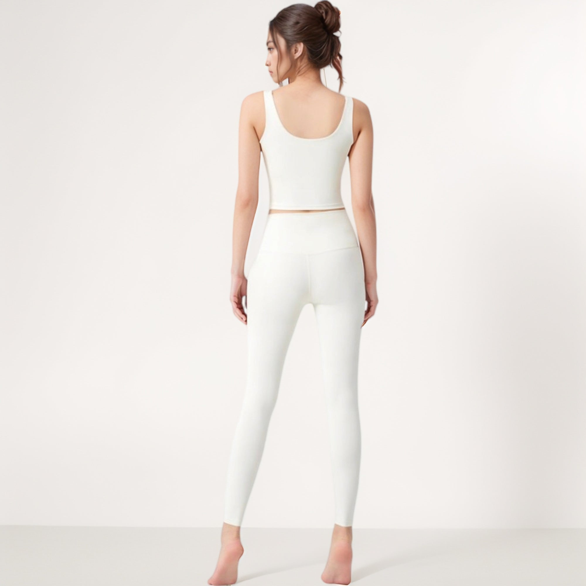 Anna-Kaci Women's Square Neck Cropped Sports Tank Top with Wide Shoulder Straps and Smooth Seamless Finish