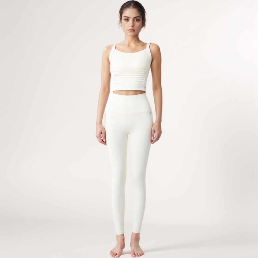 Anna-Kaci Women's Square Neck Cropped Sports Tank Top with Wide Shoulder Straps and Smooth Seamless Finish