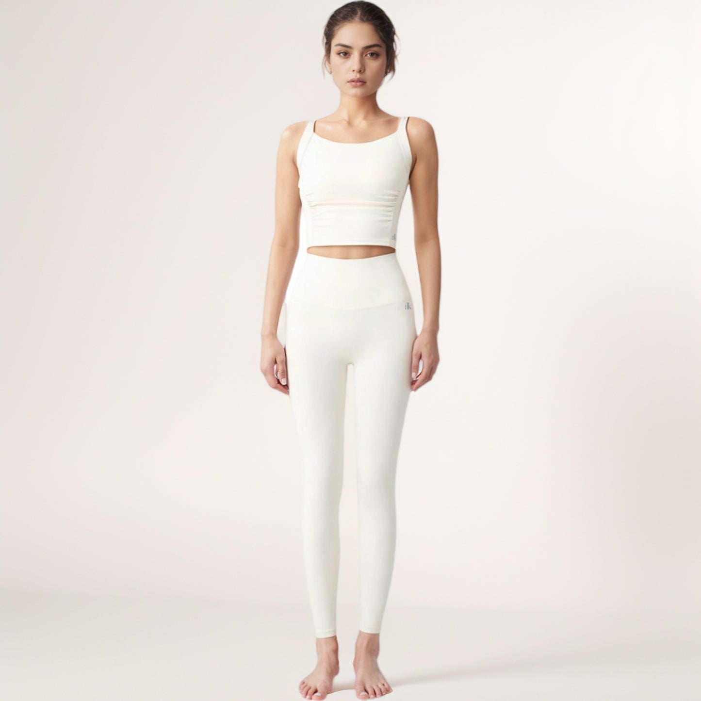 Anna-Kaci Women's Square Neck Cropped Sports Tank Top with Wide Shoulder Straps and Smooth Seamless Finish