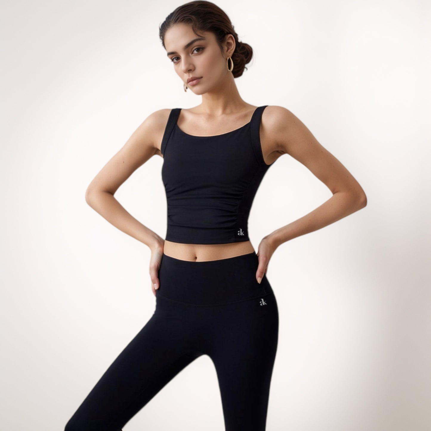 Anna-Kaci Women's Square Neck Cropped Sports Tank Top with Wide Shoulder Straps and Smooth Seamless Finish