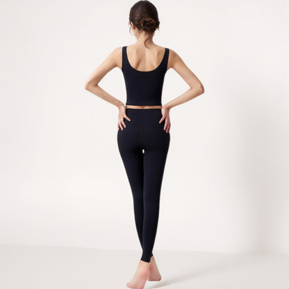 Anna-Kaci Women's Square Neck Cropped Sports Tank Top with Wide Shoulder Straps and Smooth Seamless Finish