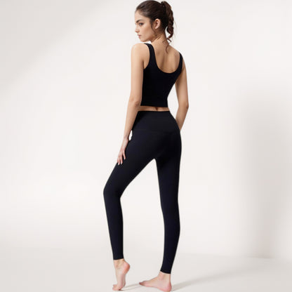 Anna-Kaci Women's Square Neck Cropped Sports Tank Top with Wide Shoulder Straps and Smooth Seamless Finish