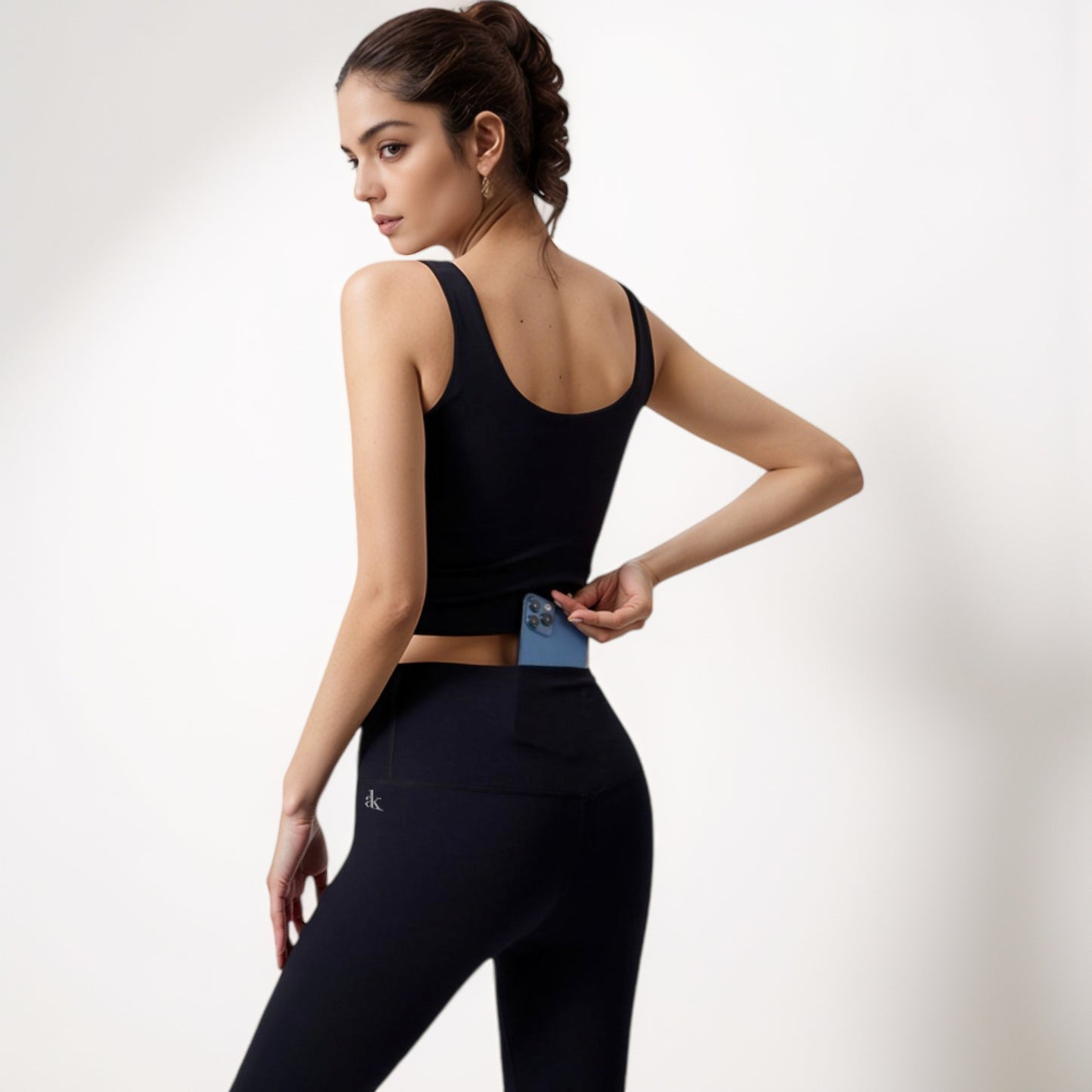 Anna-Kaci Women's Square Neck Cropped Sports Tank Top with Wide Shoulder Straps and Smooth Seamless Finish