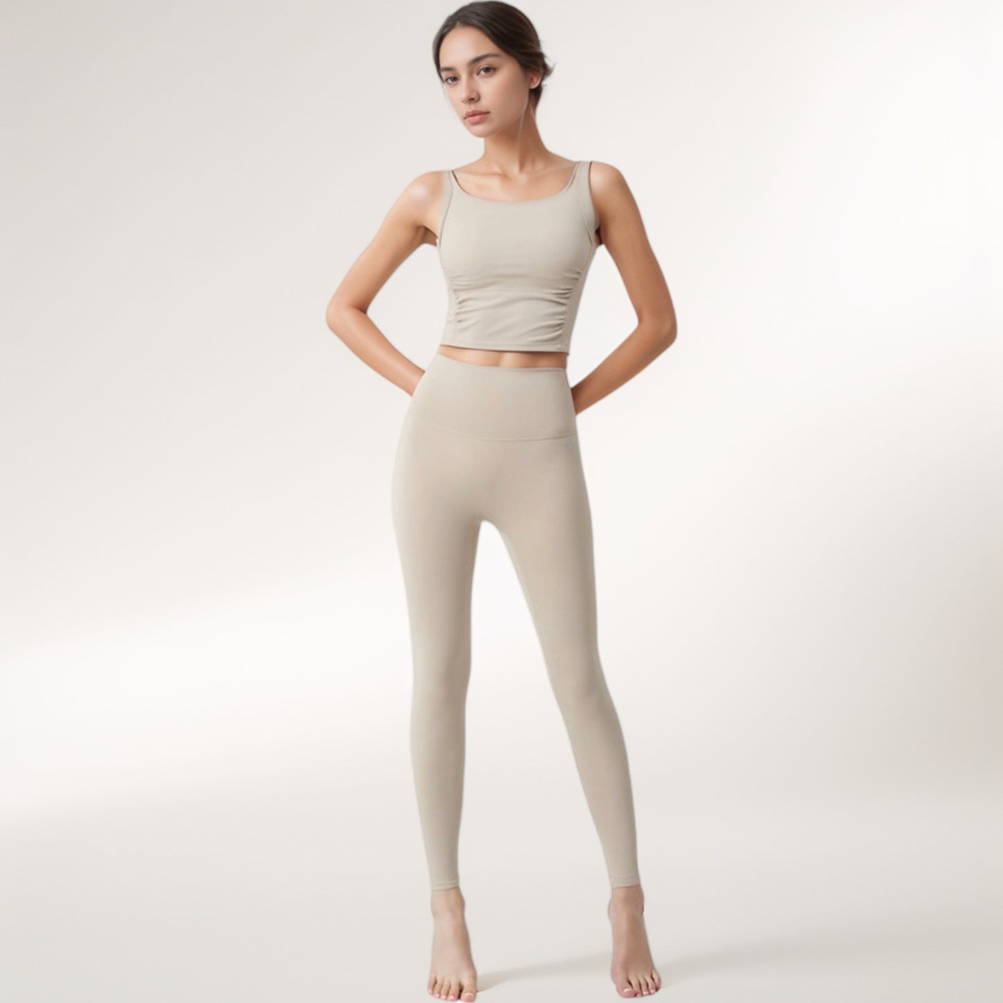 Anna-Kaci Women's Square Neck Cropped Sports Tank Top with Wide Shoulder Straps and Smooth Seamless Finish