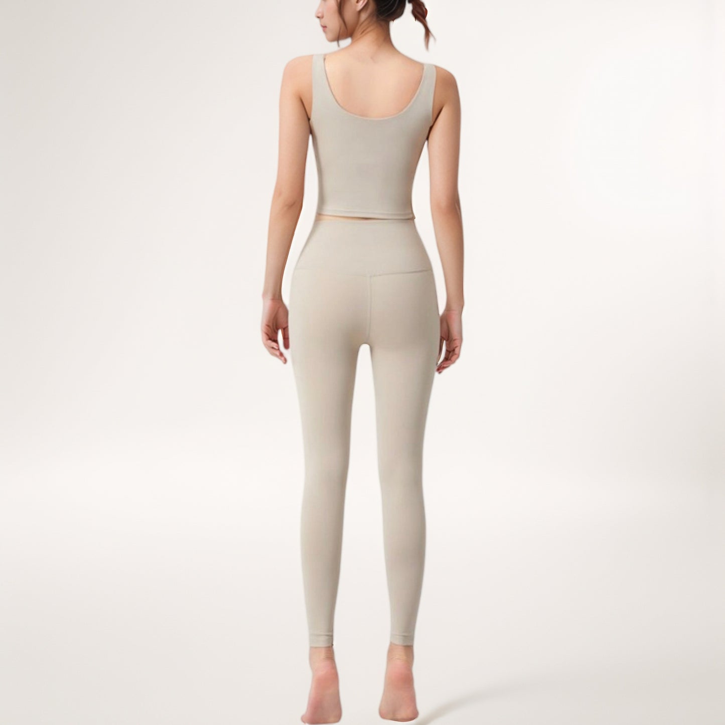 Anna-Kaci Women's Square Neck Cropped Sports Tank Top with Wide Shoulder Straps and Smooth Seamless Finish