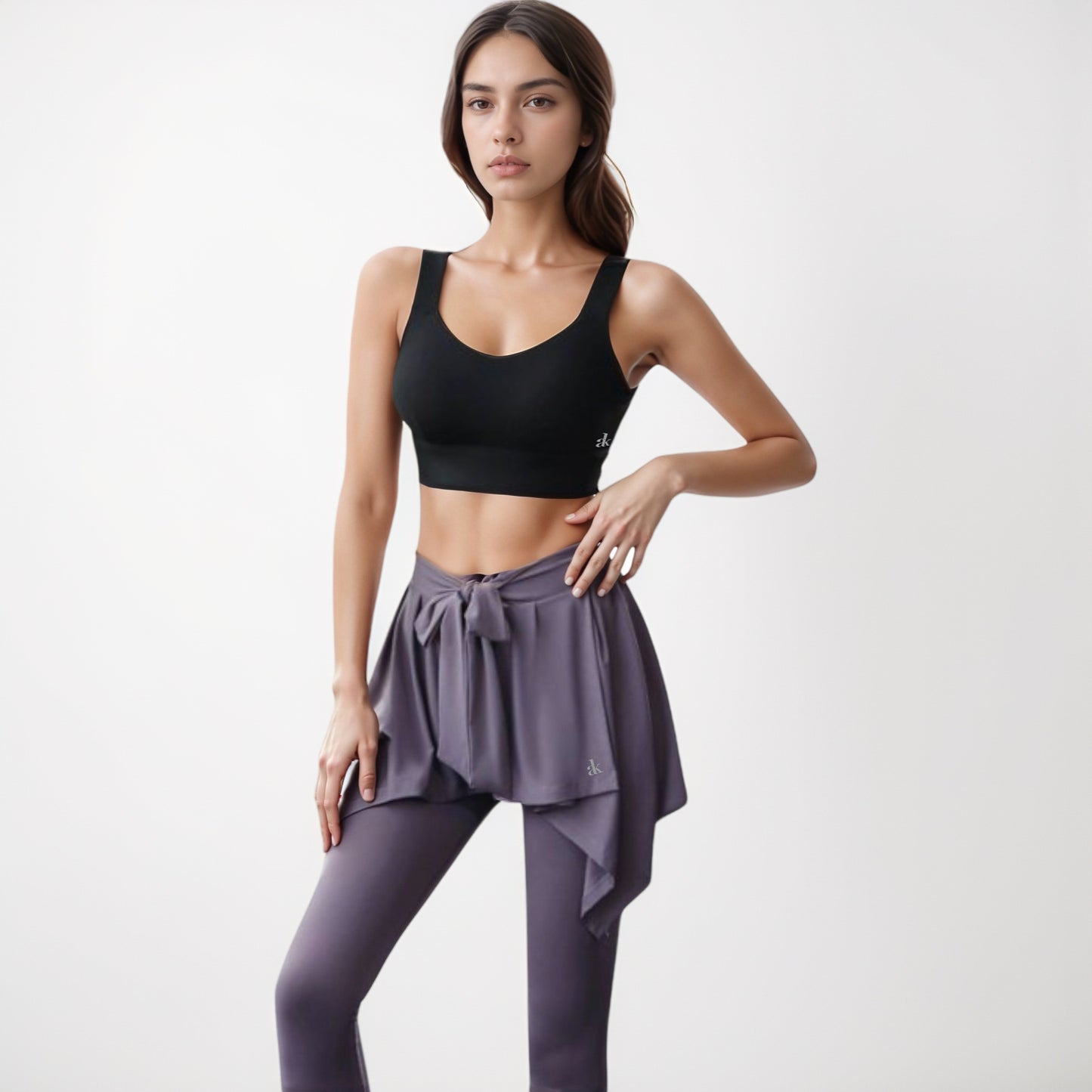 Anna-Kaci Women's Adjustable Hook Back Sports Bra with Wide Shoulder Straps and Scoop Neck Front Design