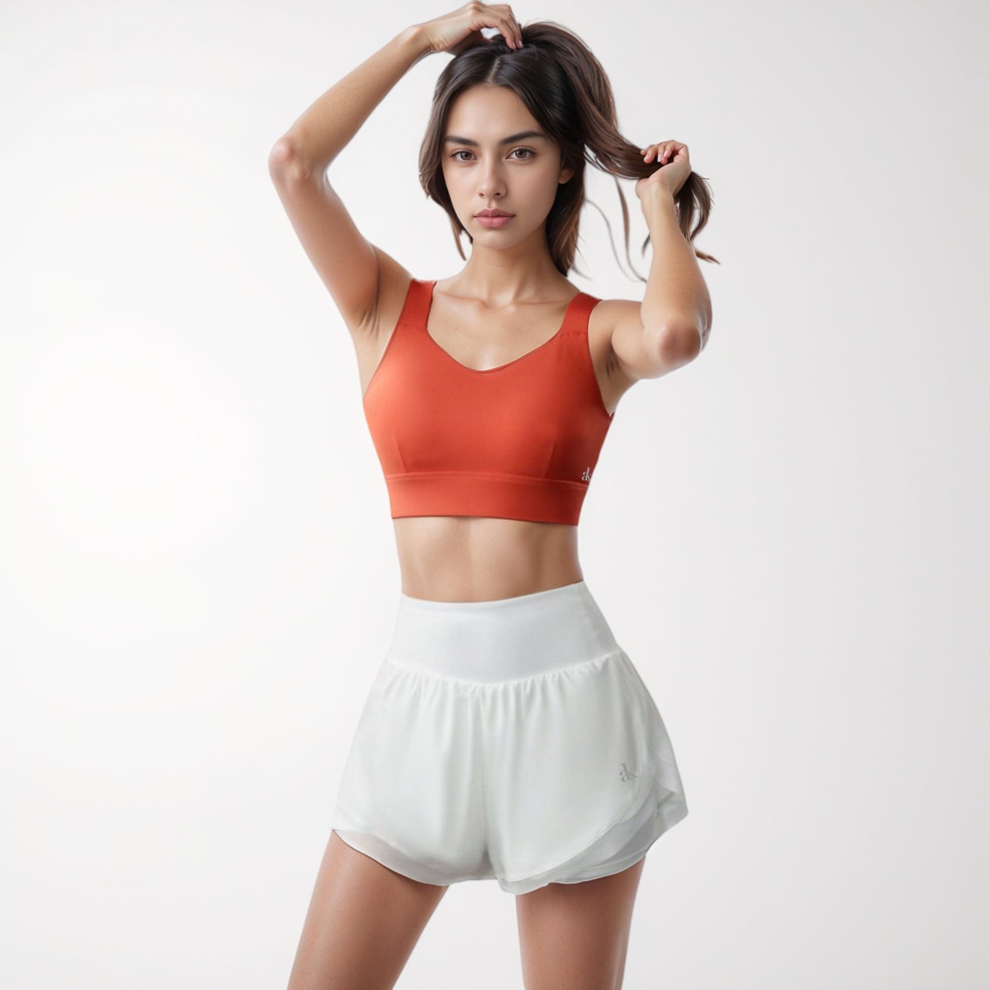 Anna-Kaci Women's Adjustable Hook Back Sports Bra with Wide Shoulder Straps and Scoop Neck Front Design