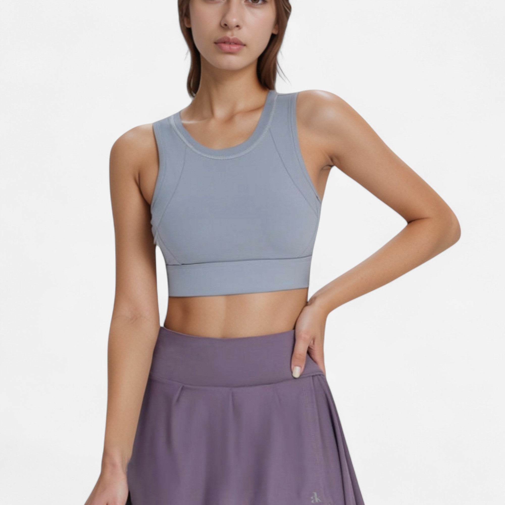 Anna-Kaci Women's Crisscross Back Sports Bra with Cutout Detail and Adjustable Hook Closure