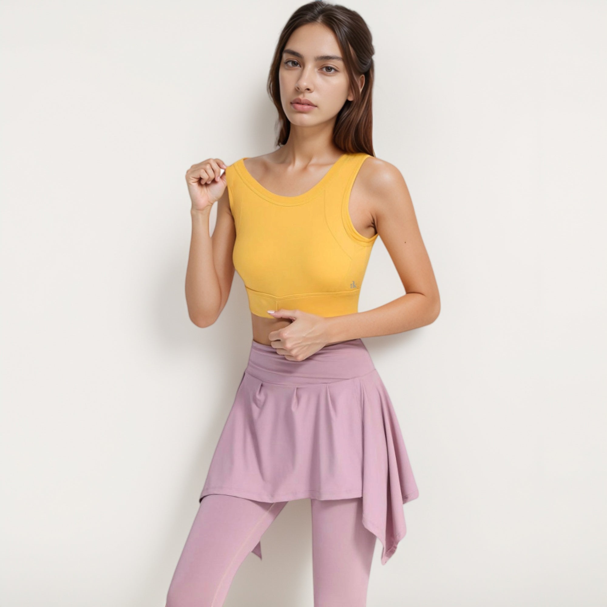 Anna-Kaci Women's Crisscross Back Sports Bra with Cutout Detail and Adjustable Hook Closure