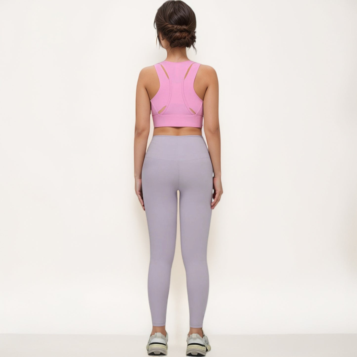 Anna-Kaci Women's Front Zip Sports Crop Top with Scoop Neck and Wide Straps for Support