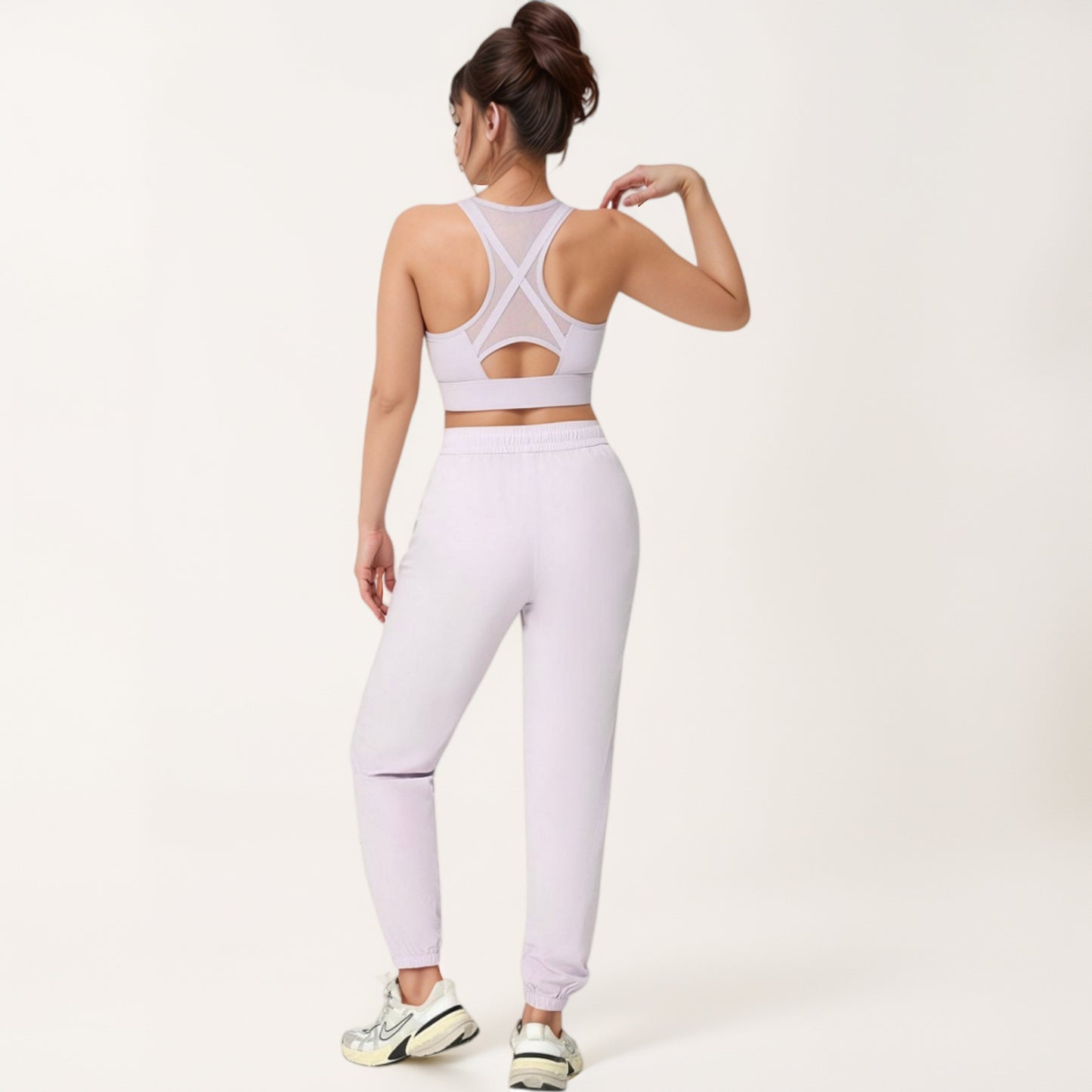 Anna-Kaci Women's Front Zip Crop Sports Bra with Scoop Neckline and Wide Shoulder Straps for Medium Support