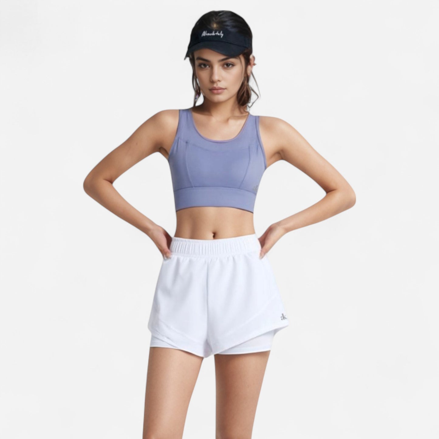 Anna-Kaci Women's High Waist Layered Active Shorts with Inner Compression Liner and Wide Elastic Waistband