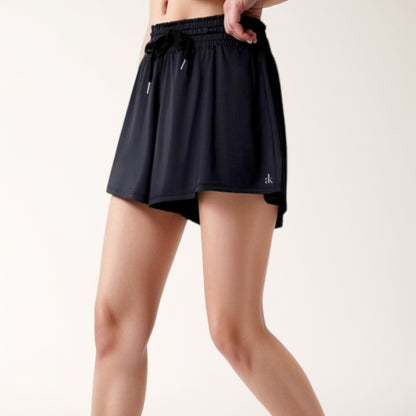 Anna-Kaci Women's High Waist Athletic Skort with Inner Shorts and Adjustable Drawstring Waistband