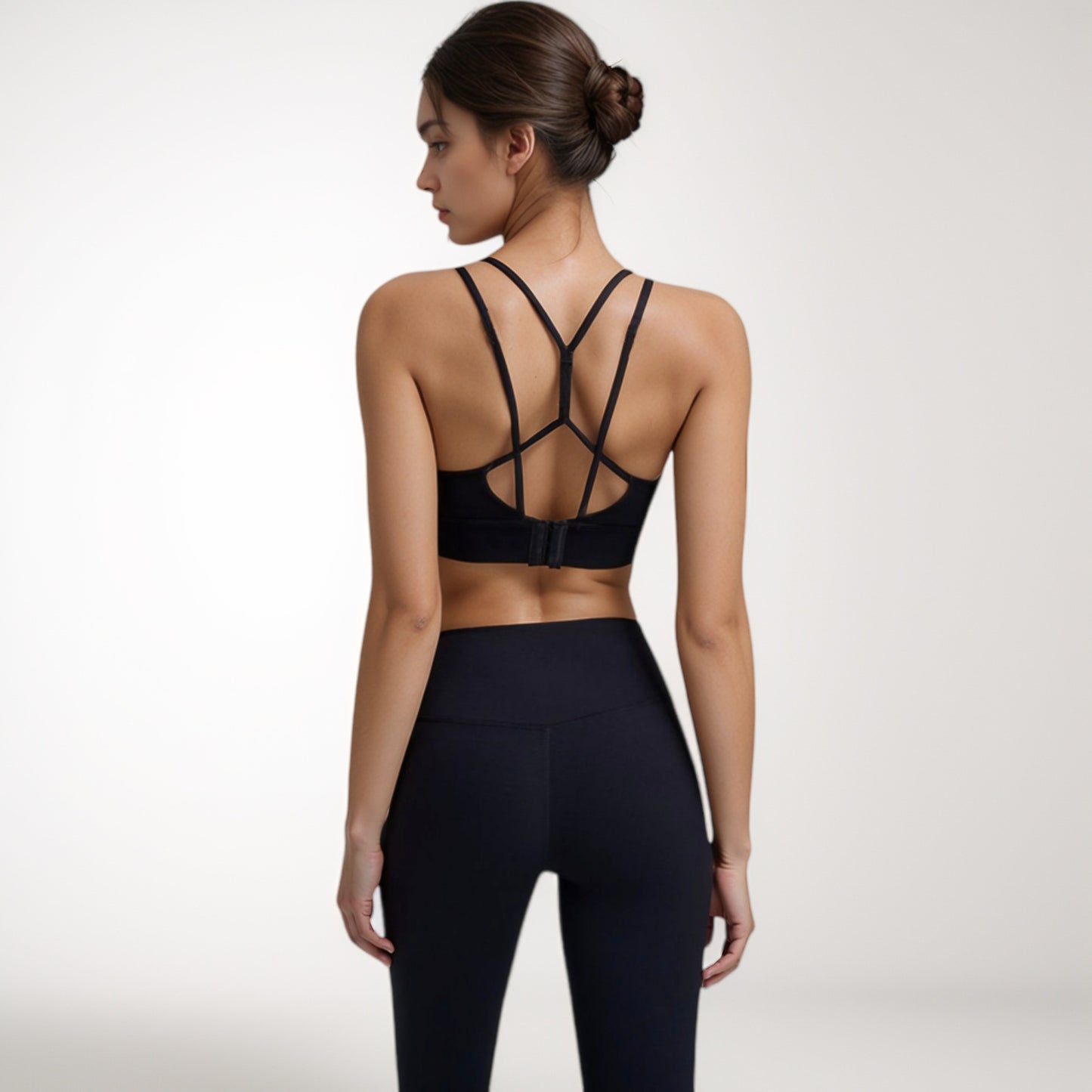 Anna-Kaci Women's Strappy Sports Bra with Scoop Neckline and Double Strap Detail for Flexible Low to Medium Impact Support