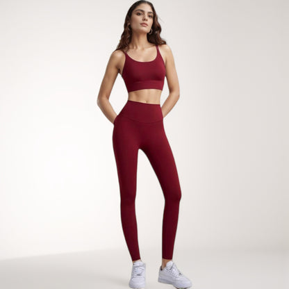 Anna-Kaci Women's Strappy Sports Bra with Scoop Neckline and Double Strap Detail for Flexible Low to Medium Impact Support
