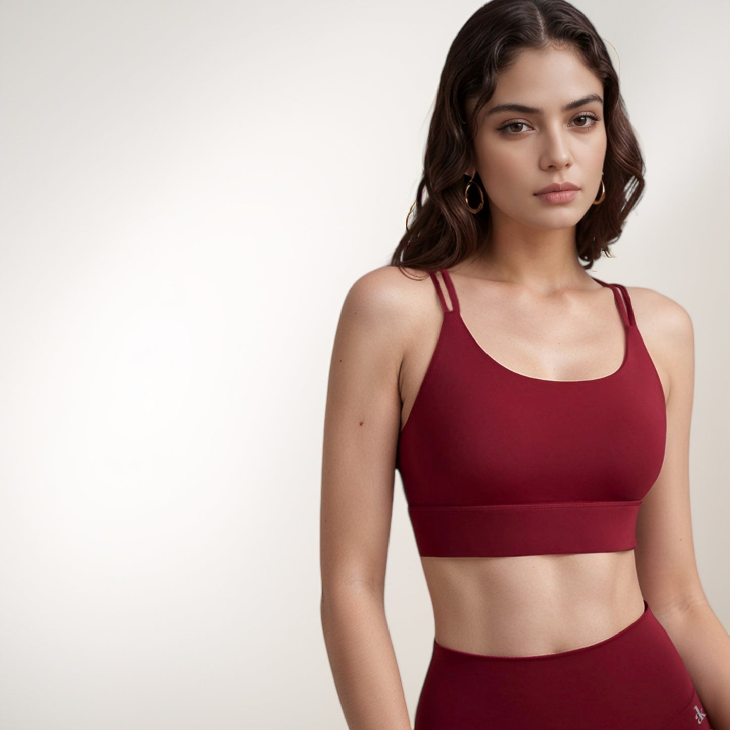 Anna-Kaci Women's Strappy Sports Bra with Scoop Neckline and Double Strap Detail for Flexible Low to Medium Impact Support