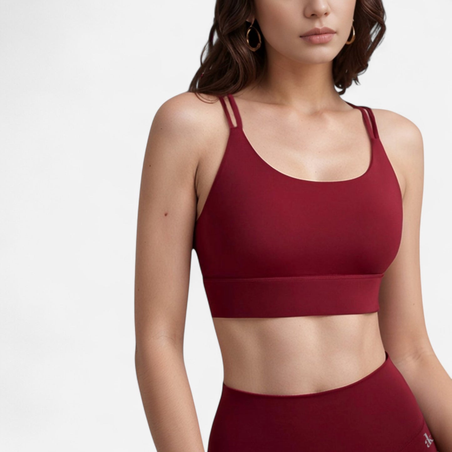 Anna-Kaci Women's Strappy Sports Bra with Scoop Neckline and Double Strap Detail for Flexible Low to Medium Impact Support