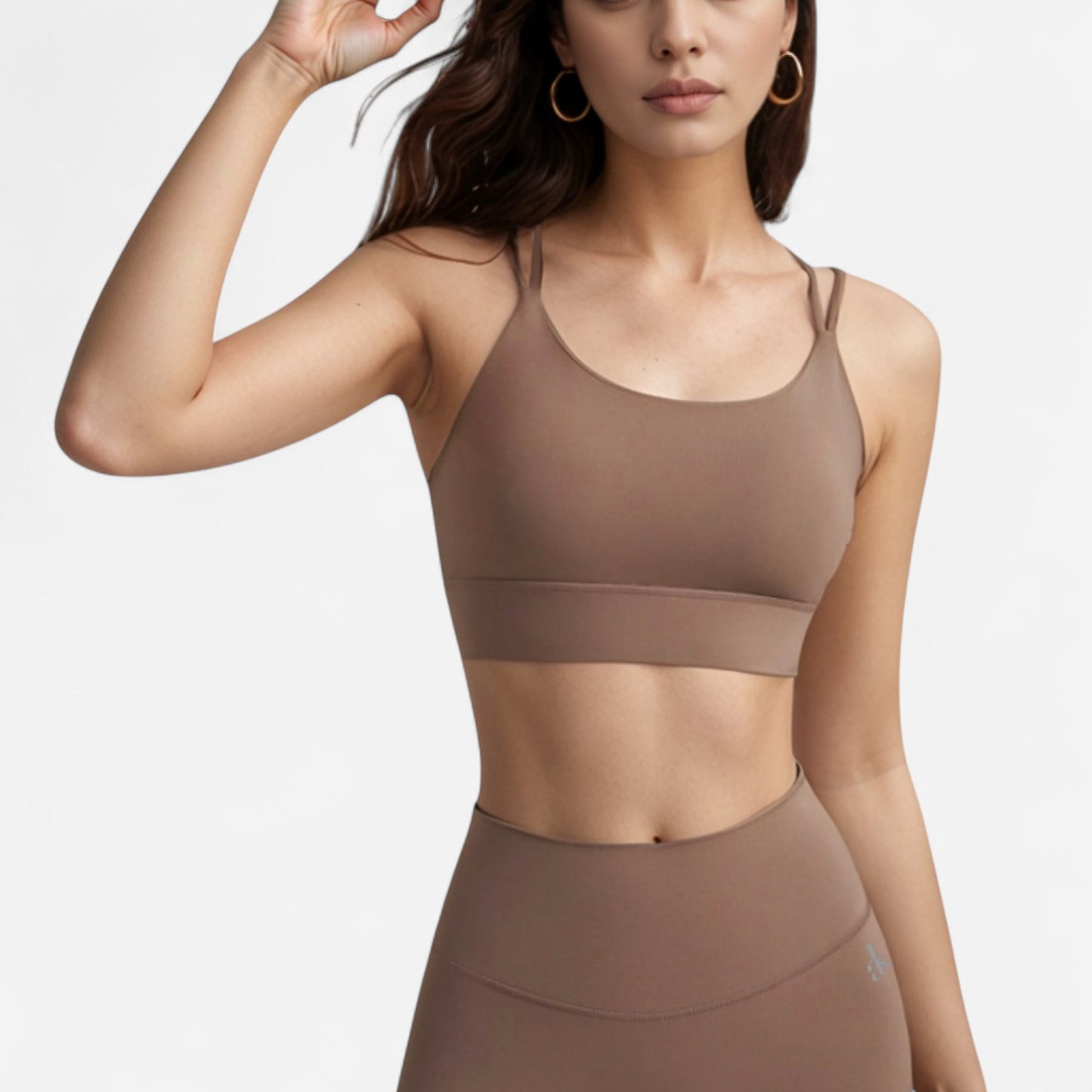 Anna-Kaci Women's Strappy Sports Bra with Scoop Neckline and Double Strap Detail for Flexible Low to Medium Impact Support