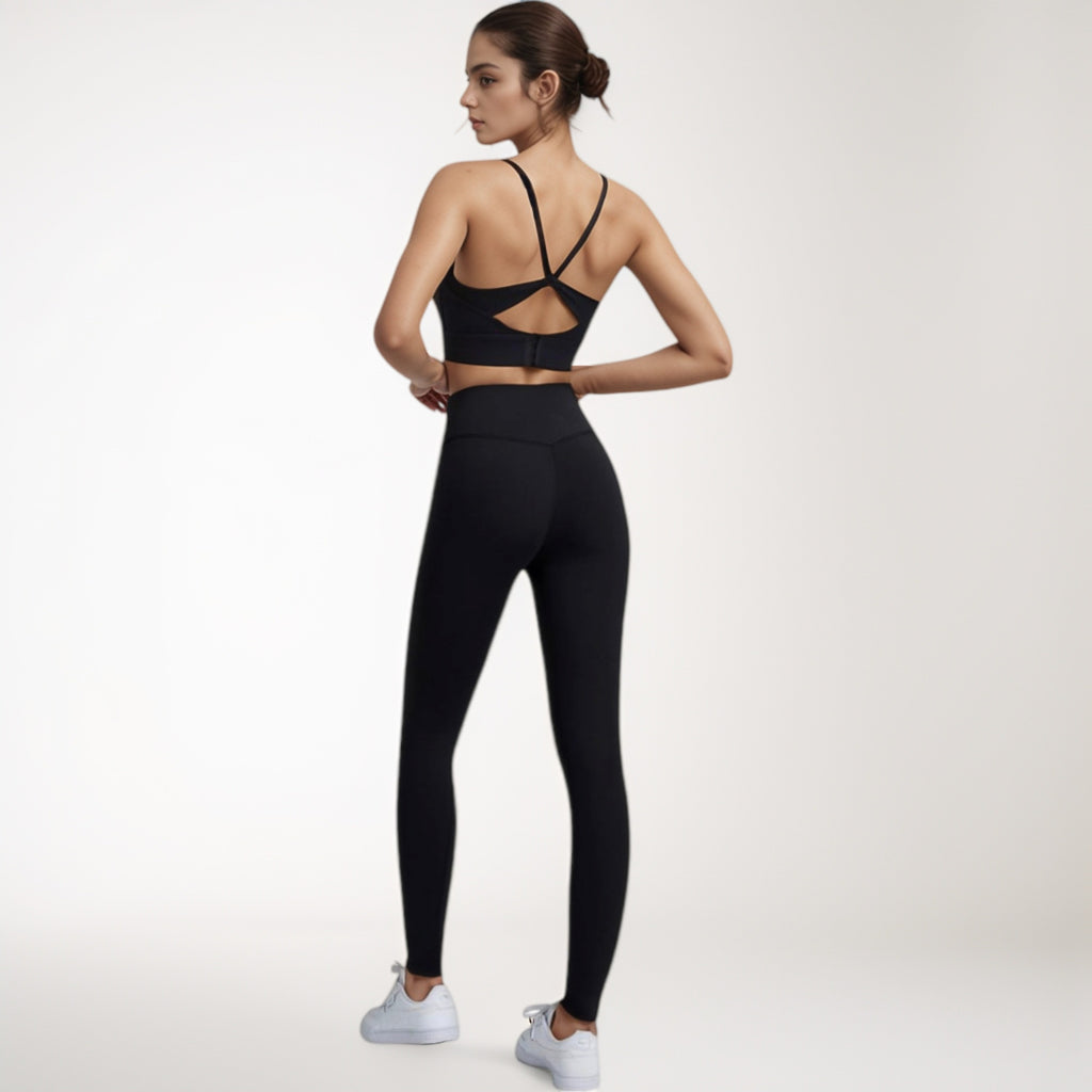 Anna-Kaci Women's Scoop Neck Sports Bra with Thin Adjustable Straps and Wide Elastic Band for Comfortable Light Support
