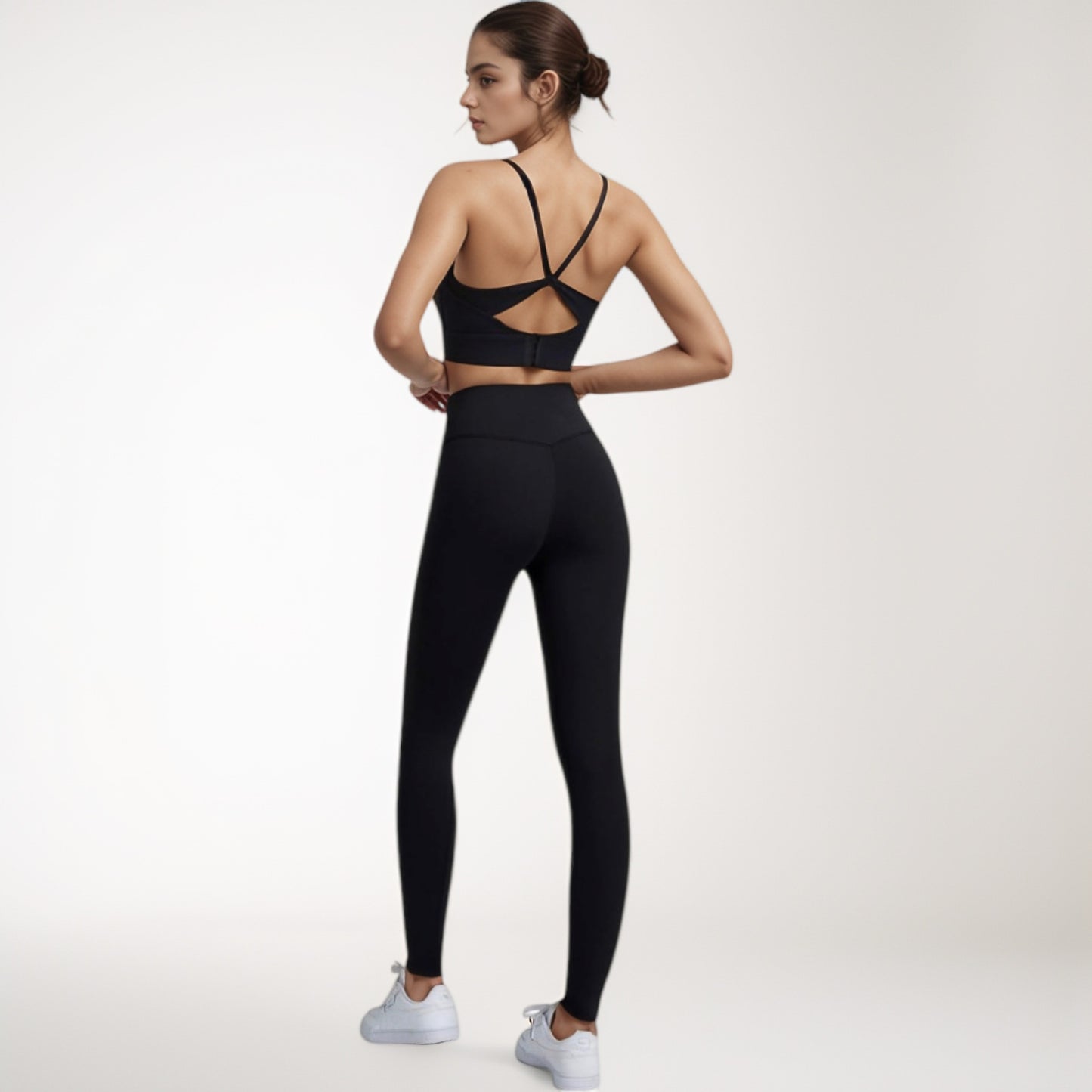 Anna-Kaci Women's Scoop Neck Sports Bra with Thin Adjustable Straps and Wide Elastic Band for Comfortable Light Support